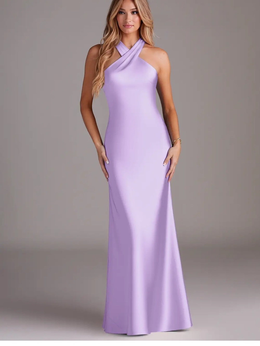 Azazie Doretta Lilac Stretch Satin